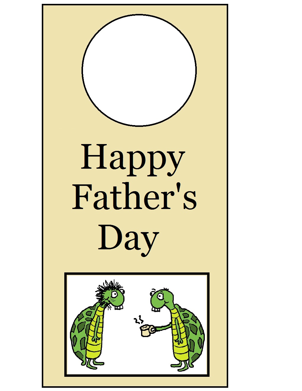 Happy Father's Day Door Knob Hanger Template Craft